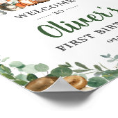 Cute Woodland Animals Greenery Birthday Welcome Poster (Hoek)