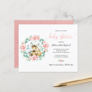 Cute Woodland Animals Greenery Budget Baby shower