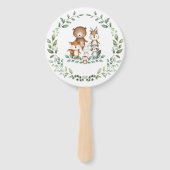 Cute Woodland Animals Greenery Wreatparty Favors Handwaaier (Achterkant)