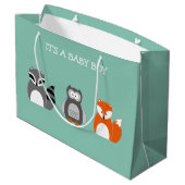 Cute Woodland Animals Het is een Baby Boy Groot Cadeauzakje (Achterkant Gekanteld)