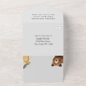 Cute Woodland Animals Het is een Boy Baby shower All In One Uitnodiging (Buitenkant)