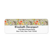 Cute Woodland Animals Illustrated Pattern Etiket (Voorkant)