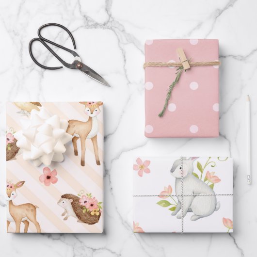 Cute Woodland Animals Inpakpapier Vel (Voorkant)