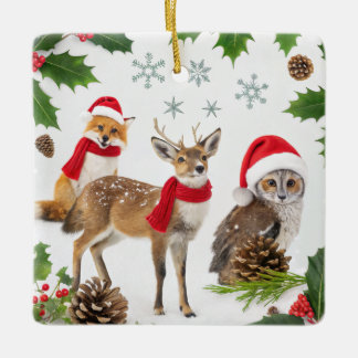 Cute Woodland Animals Keramisch Ornament