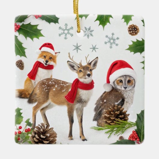 Cute Woodland Animals Keramisch Ornament (Voorkant)
