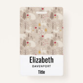 Cute Woodland Animals Nordic Pattern Badge (Achterkant)