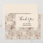 Cute Woodland Animals Nordic Pattern Bedankkaart (Voorkant / Achterkant)