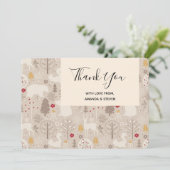 Cute Woodland Animals Nordic Pattern Bedankkaart (Staand voorkant)