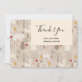 Cute Woodland Animals Nordic Pattern Bedankkaart (Voorkant)