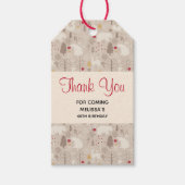 Cute Woodland Animals Nordic Pattern Birthday Cadeaulabel (Voorkant)