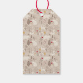 Cute Woodland Animals Nordic Pattern Birthday Cadeaulabel (Achterkant)