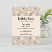 Cute Woodland Animals Nordic Pattern Birthday Kaart (Staand voorkant)