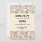 Cute Woodland Animals Nordic Pattern Birthday Kaart (Voorkant)