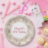 Cute Woodland Animals Nordic Pattern Birthday Papieren Bordje (Feest)