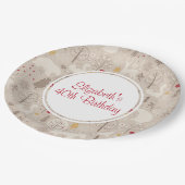 Cute Woodland Animals Nordic Pattern Birthday Papieren Bordje (Gekanteld)