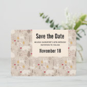 Cute Woodland Animals Nordic Pattern Birthday Save The Date (Staand voorkant)