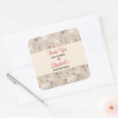 Cute Woodland Animals Nordic Pattern Birthday Vierkante Sticker (Envelop)