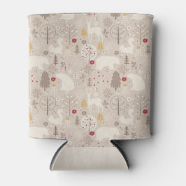 Cute Woodland Animals Nordic Pattern Blikjeskoeler