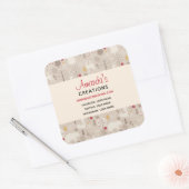 Cute Woodland Animals Nordic Pattern Business Vierkante Sticker (Envelop)