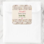 Cute Woodland Animals Nordic Pattern Candle Vierkante Sticker (Tas)