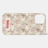 Cute Woodland Animals Nordic Pattern Case-Mate iPhone Case (Achterkant (horizontaal))