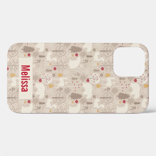 Cute Woodland Animals Nordic Pattern Case-Mate iPhone Case (Achterkant (horizontaal))