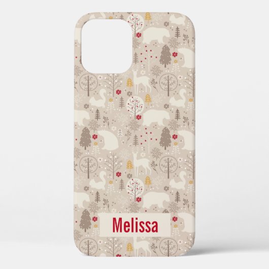 Cute Woodland Animals Nordic Pattern Case-Mate iPhone Case (Achterkant)