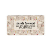 Cute Woodland Animals Nordic Pattern Etiket (Voorkant)