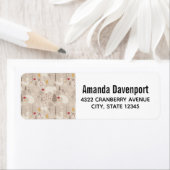 Cute Woodland Animals Nordic Pattern Etiket (Insitu)