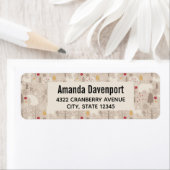 Cute Woodland Animals Nordic Pattern Etiket (Insitu)