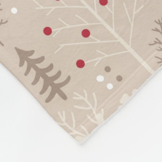 Cute Woodland Animals Nordic Pattern Fleece Deken (Hoek)