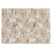 Cute Woodland Animals Nordic Pattern Groot Cadeauzakje (Voorkant)
