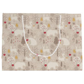 Cute Woodland Animals Nordic Pattern Groot Cadeauzakje (Achterkant)