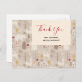 Cute Woodland Animals Nordic Pattern Hartelijk dan Briefkaart (Voorkant / Achterkant)