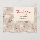 Cute Woodland Animals Nordic Pattern Hartelijk dan Briefkaart (Voorkant)