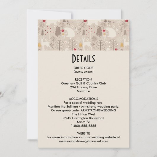 Cute Woodland Animals Nordic Pattern Kaart (Voorkant)