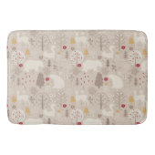 Cute Woodland Animals Nordic Pattern Kerstmis Badmat (Voorkant)