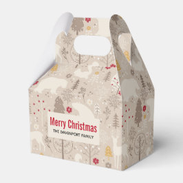 Cute Woodland Animals Nordic Pattern Kerstmis Bedankdoosjes