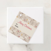 Cute Woodland Animals Nordic Pattern Kerstmis Bedankjes Labels (In situ)