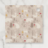 Cute Woodland Animals Nordic Pattern Kerstmis Bedankjes Labels (Achterkant)