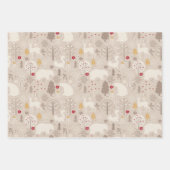 Cute Woodland Animals Nordic Pattern Kerstmis Inpakpapier Vel (Voorkant)