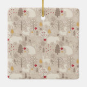Cute Woodland Animals Nordic Pattern Kerstmis Keramisch Ornament (Achterkant)