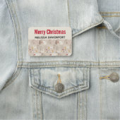 Cute Woodland Animals Nordic Pattern Kerstmis Naamplaatje (In situ)