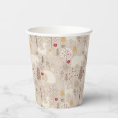 Cute Woodland Animals Nordic Pattern Kerstmis Papieren Bekers (Achterkant)