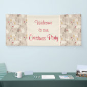 Cute Woodland Animals Nordic Pattern Kerstmis Spandoek (Beurs)