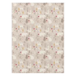 Cute Woodland Animals Nordic Pattern Kerstmis Tafelkleed