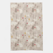 Cute Woodland Animals Nordic Pattern Kerstmis Theedoek (Verticaal)