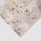 Cute Woodland Animals Nordic Pattern Kerstmis Tissuepapier (Detail)