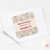 Cute Woodland Animals Nordic Pattern Kerstmis Vierkante Sticker (Envelop)