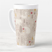 Cute Woodland Animals Nordic Pattern Latte Mok (Linkerhoek)